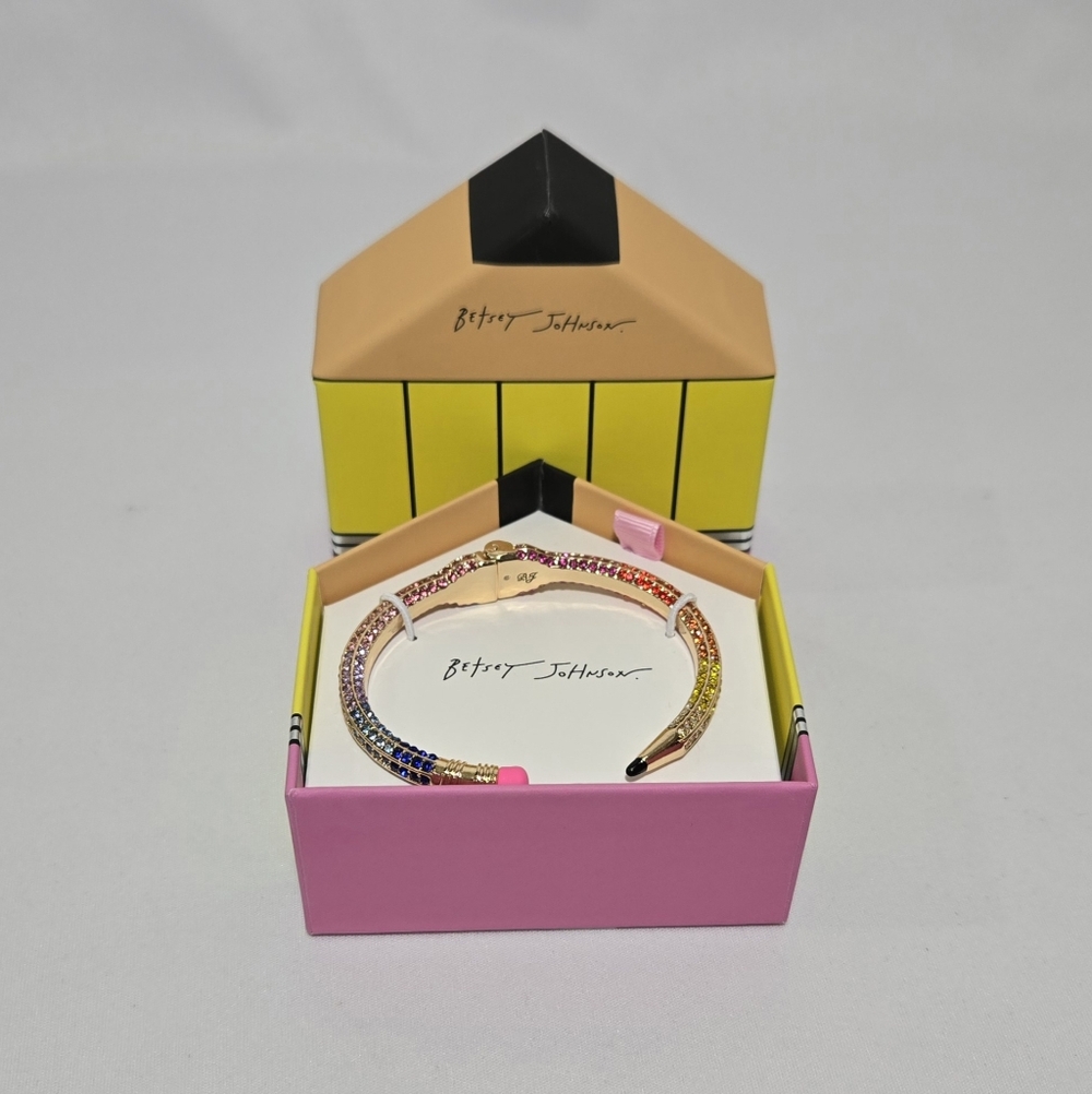 Betsey Johnson Pencil Hinged Bangle Bracelet #1017